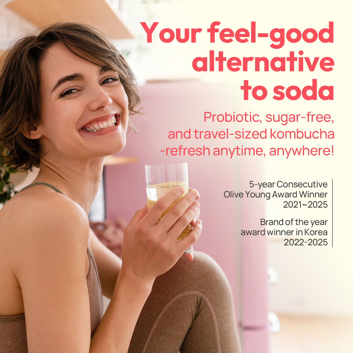 TWICE x TEAZEN Mango Guava Kombucha | Sugar-Free Probiotic Gut Health Drink Mix | 10 Sachets (50g)