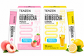 TEAZEN Korean Kombucha Rejuvenating Pack (Peach + Lemon) | Sugar-Free, Probiotic Gut Health Drink Mix | 20 Sachets (100g)